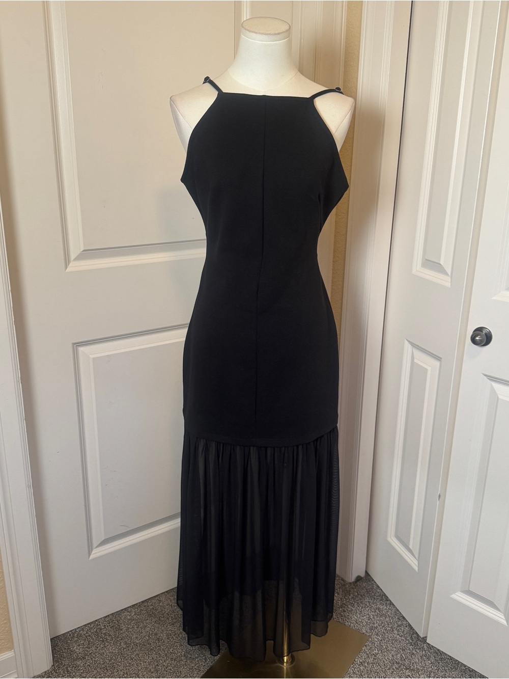 Anthropologie Black Backless Halter Gown - Picture 5 of 13